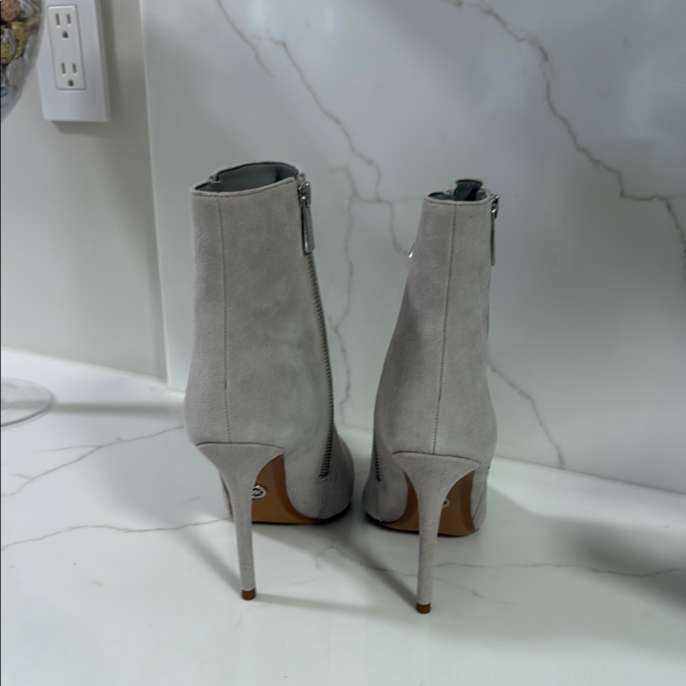 Michael Kors Gray Heeled Boots with Sleek Design